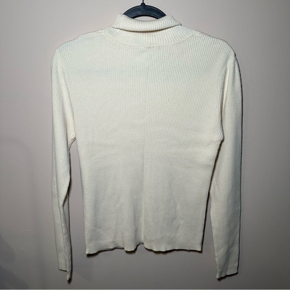 GAP 100% Cotton Ribbed Long SleeveTurtleneck Butter Yellow Sweater Size M - Picture 12 of 14